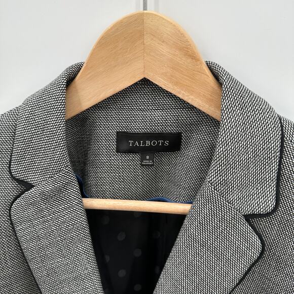 Talbots Black & White Notched Collar Double Button Blazer // 8 - Picture 3 of 9